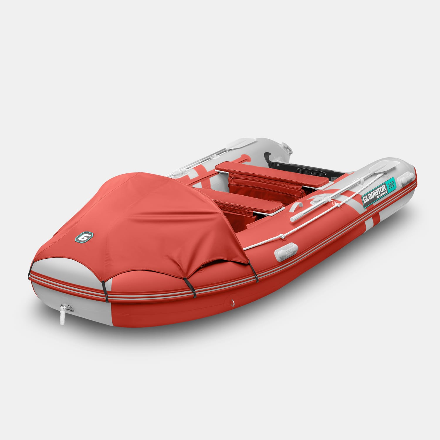 картинка Надувная лодка GLADIATOR E380PRO красно-белый 