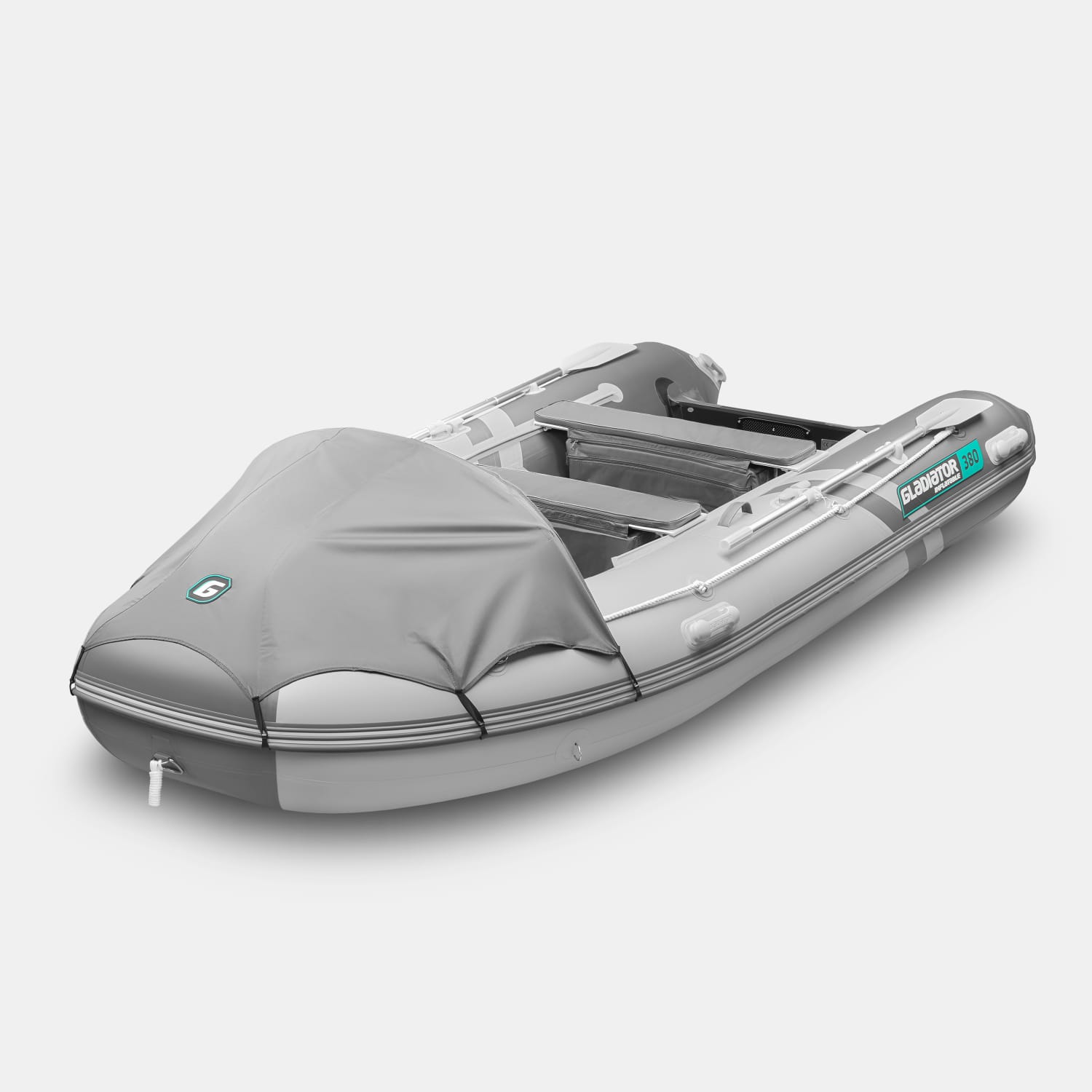 картинка Надувная лодка GLADIATOR E380PRO светло-темносерый 