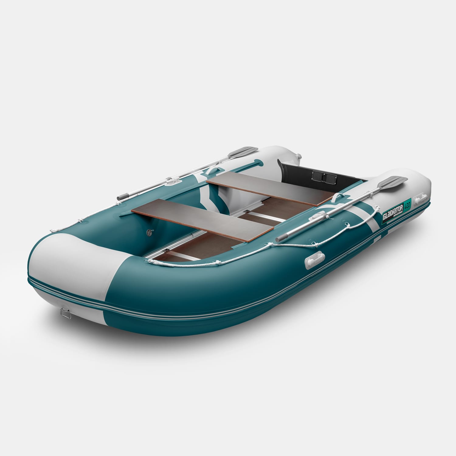 картинка Надувная лодка GLADIATOR B420 морской зеленый-белый 