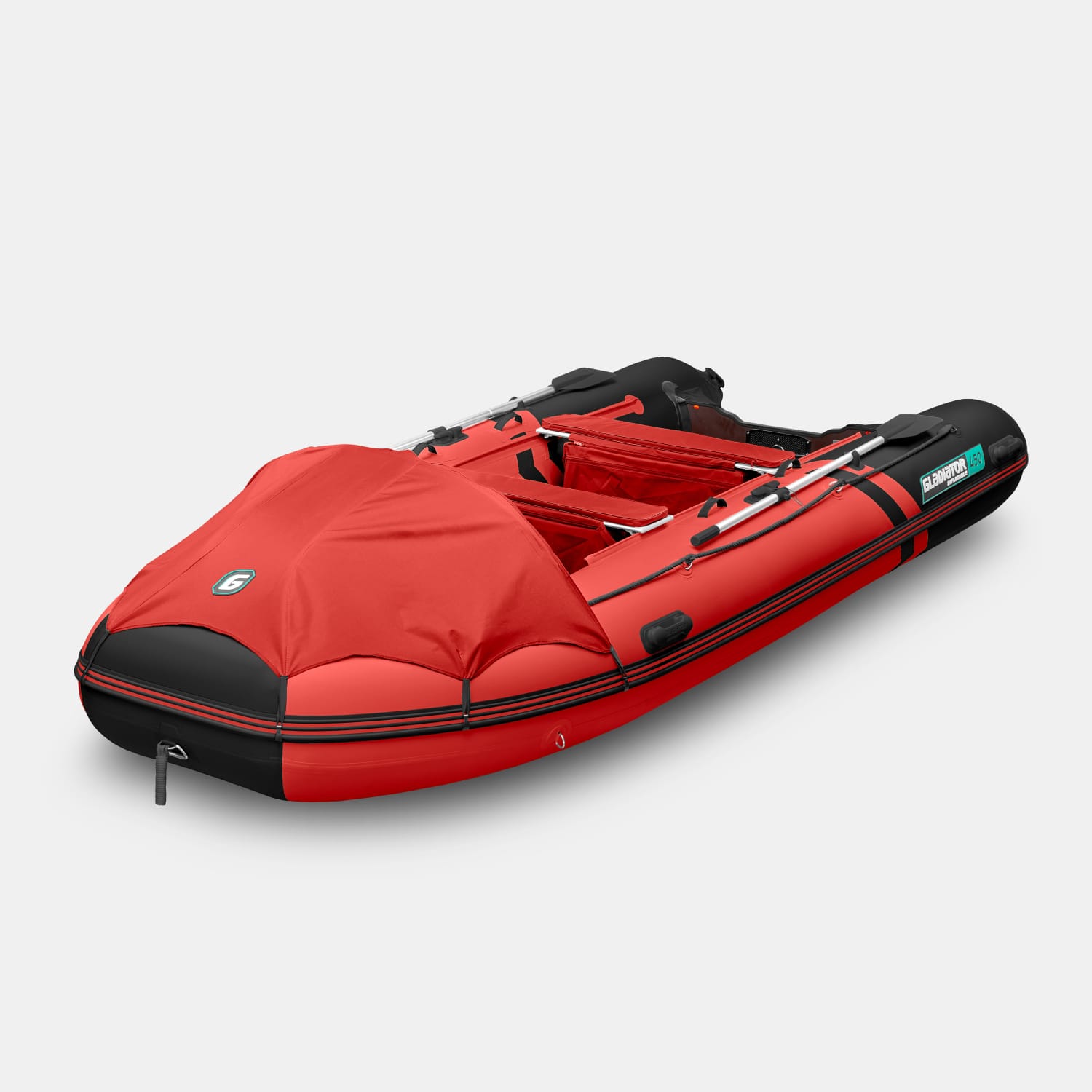 картинка Надувная лодка GLADIATOR E450PRO красно-черный 