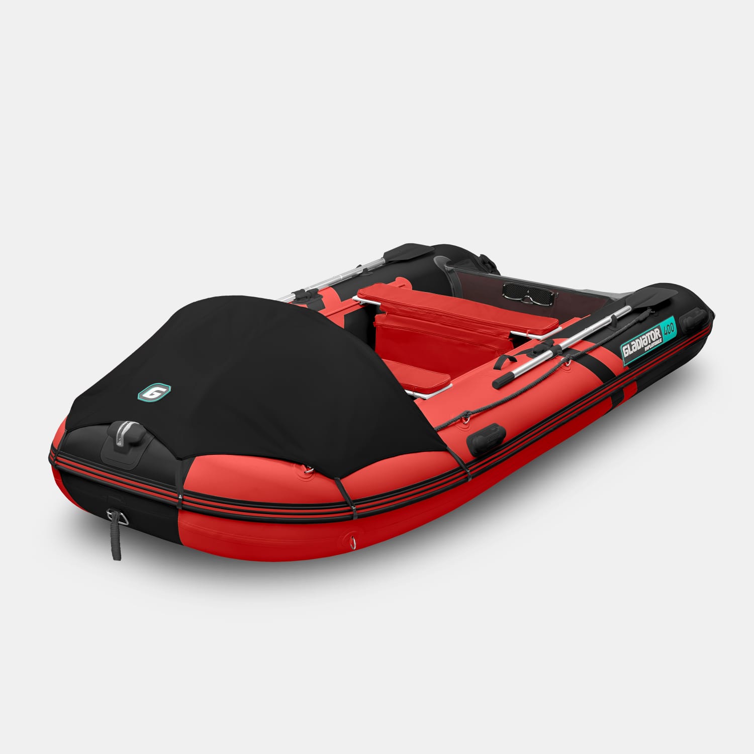 картинка Надувная лодка GLADIATOR C400AL красно-черный 