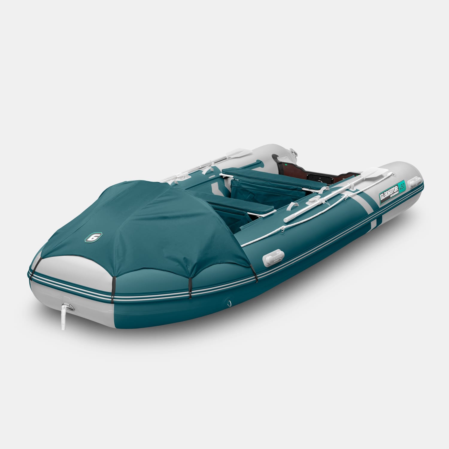 картинка Надувная лодка GLADIATOR E450PRO морской зеленый-белый 