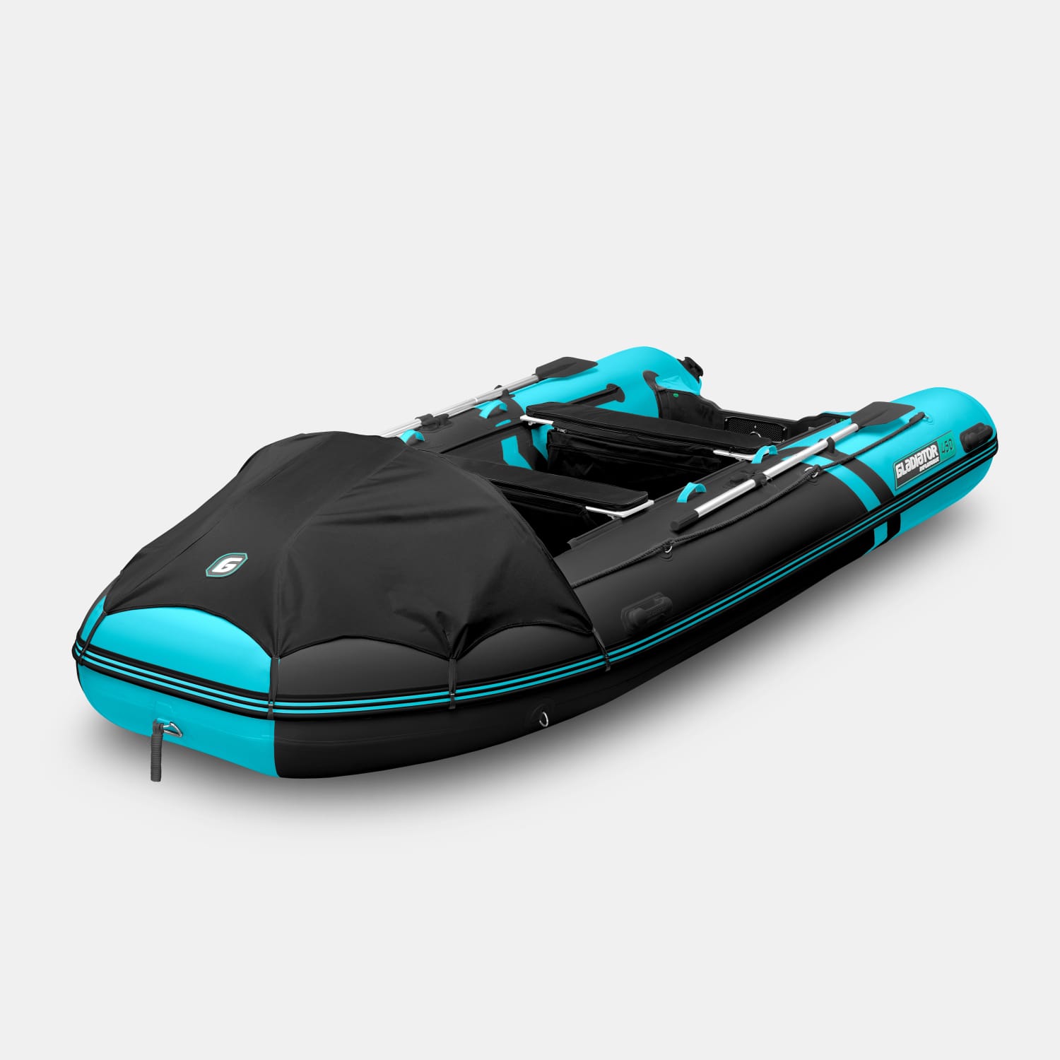 картинка Надувная лодка GLADIATOR E450PRO черно-бирюзовый 