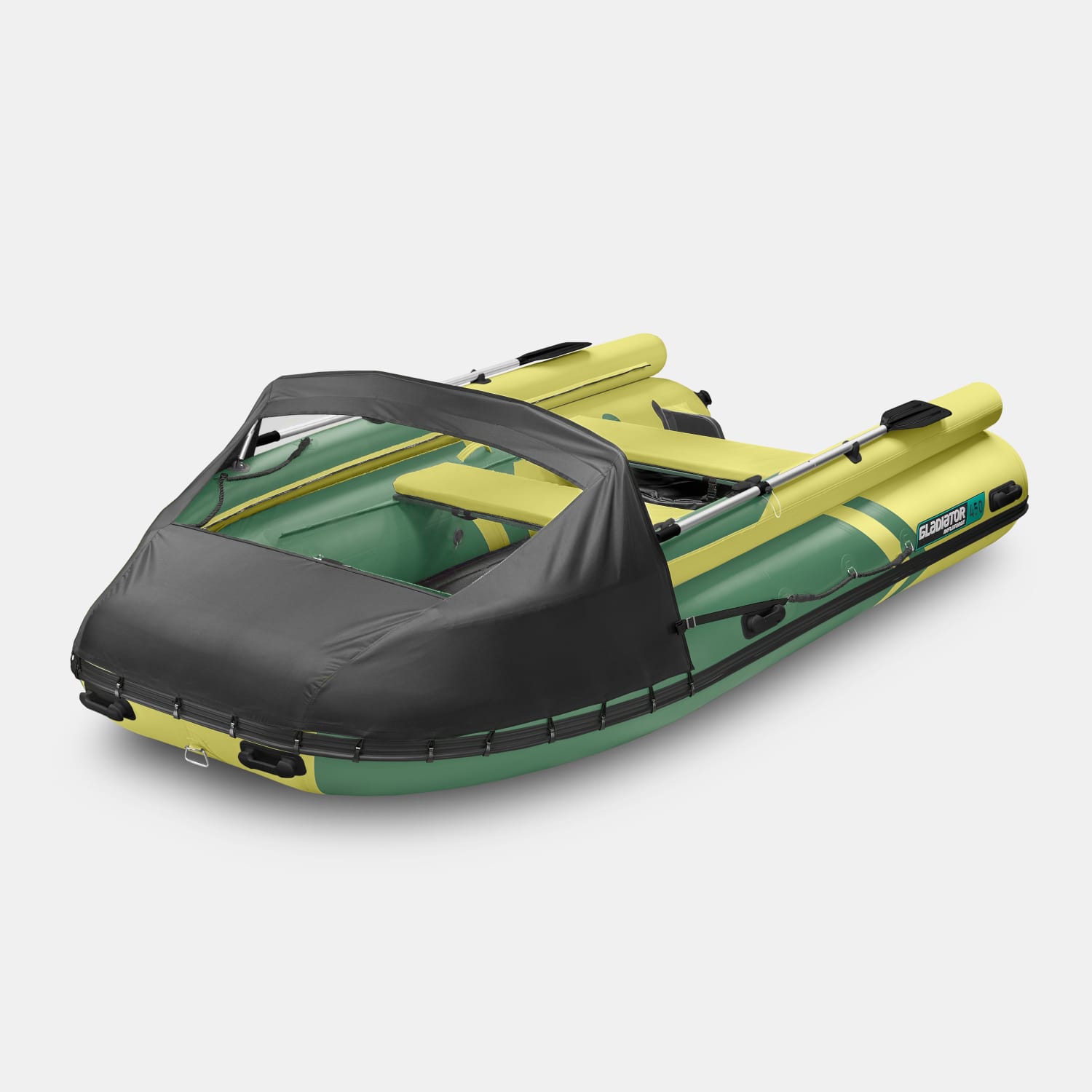 картинка Надувная лодка GLADIATOR E450X зелено-оливковый 