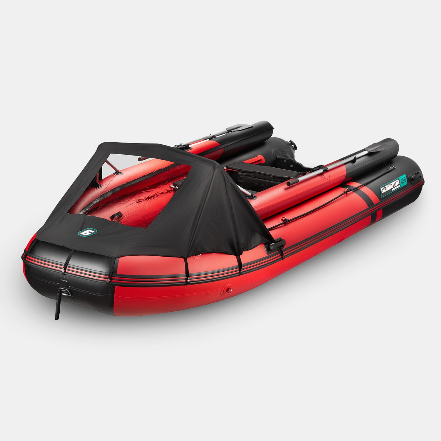 картинка Надувная лодка GLADIATOR E450X PRO красно-черный 