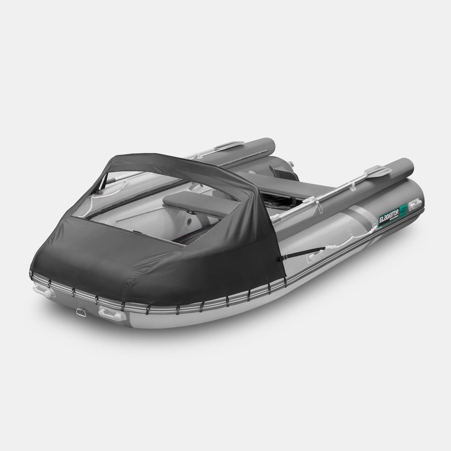 картинка Надувная лодка GLADIATOR E420X светло-темносерый 