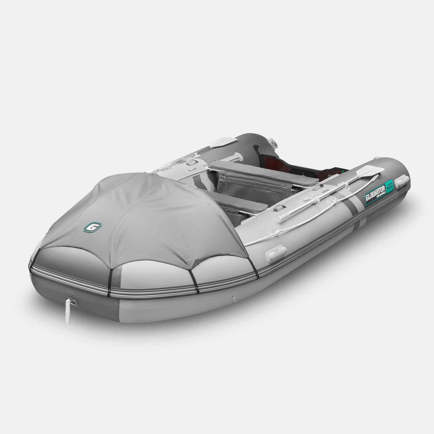 картинка Надувная лодка GLADIATOR E420PRO светло-темносерый 
