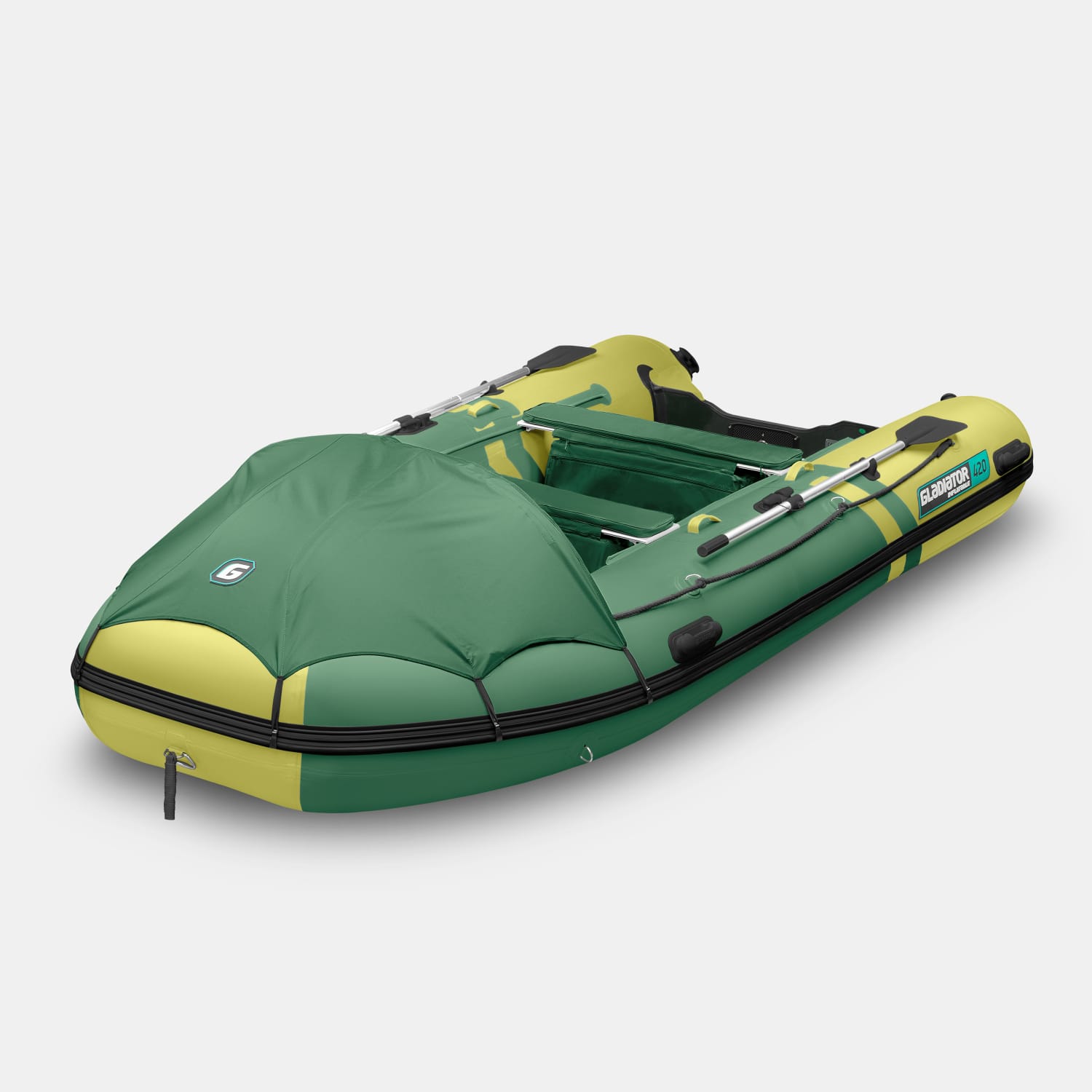 картинка Надувная лодка GLADIATOR E420PRO зелено-оливковый 