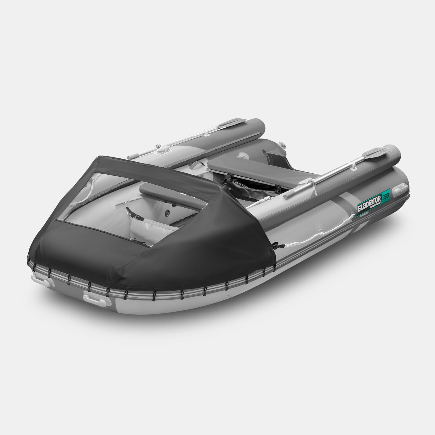 картинка Надувная лодка GLADIATOR E380X светло-темносерый 