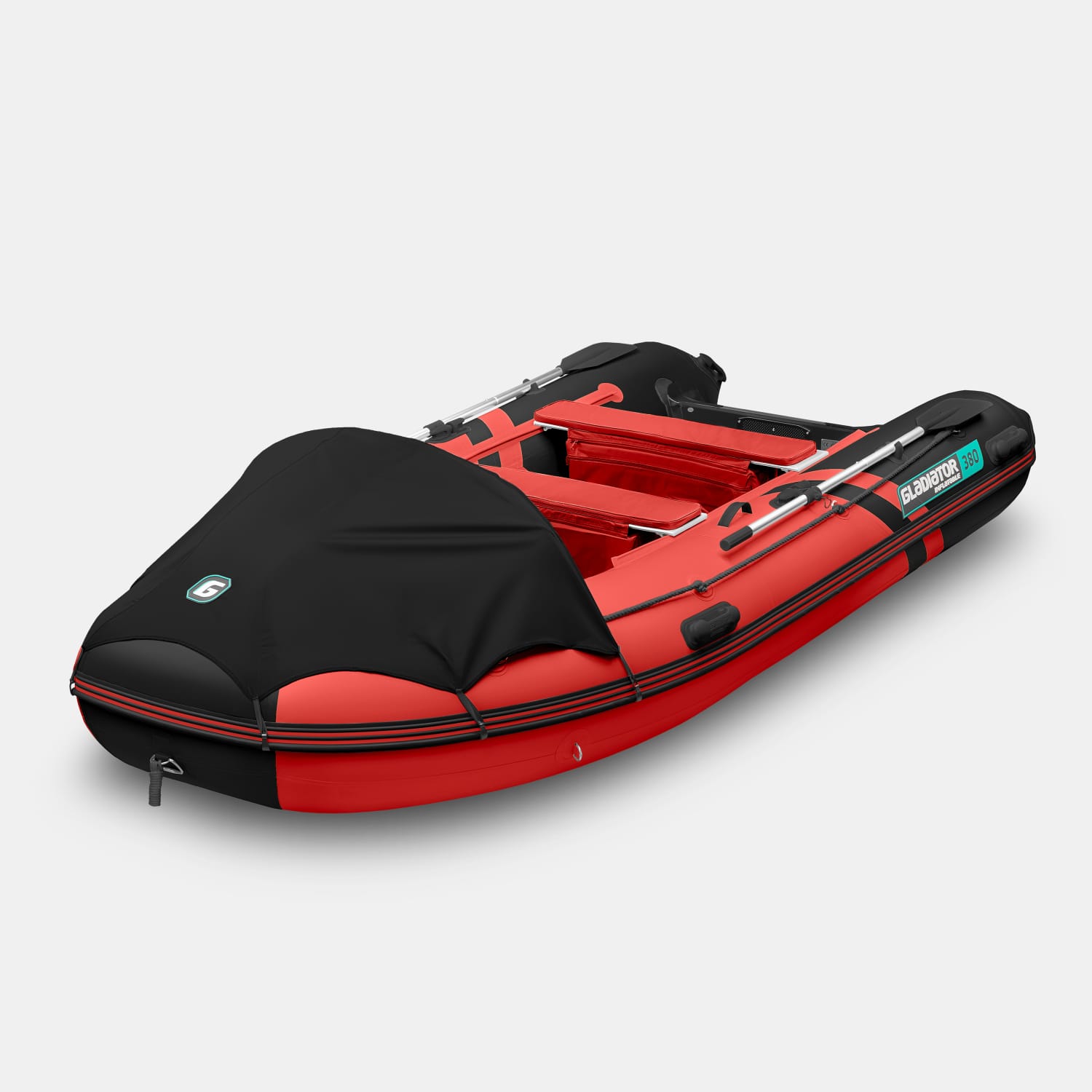 картинка Надувная лодка GLADIATOR E380PRO красно-черный 