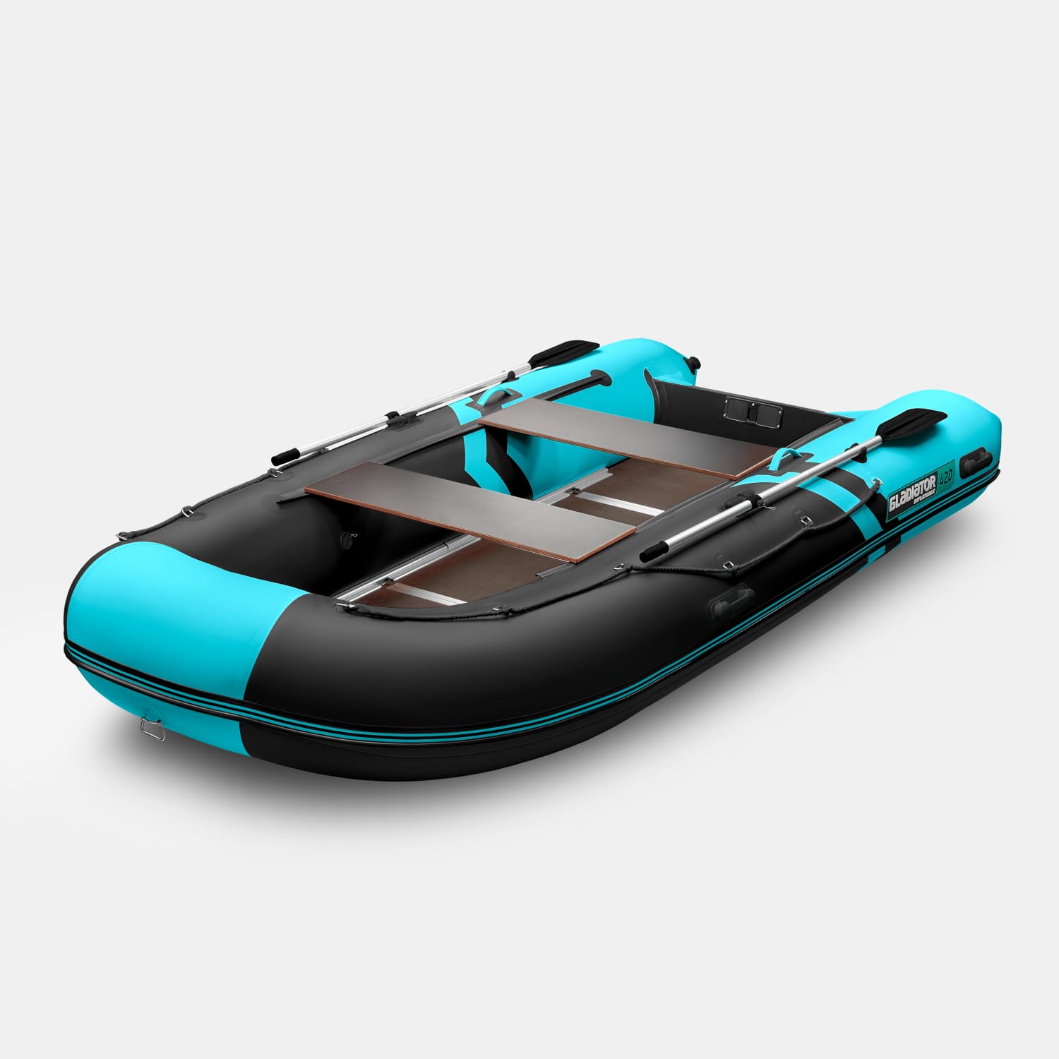 картинка Надувная лодка GLADIATOR B420 черно-бирюзовый 