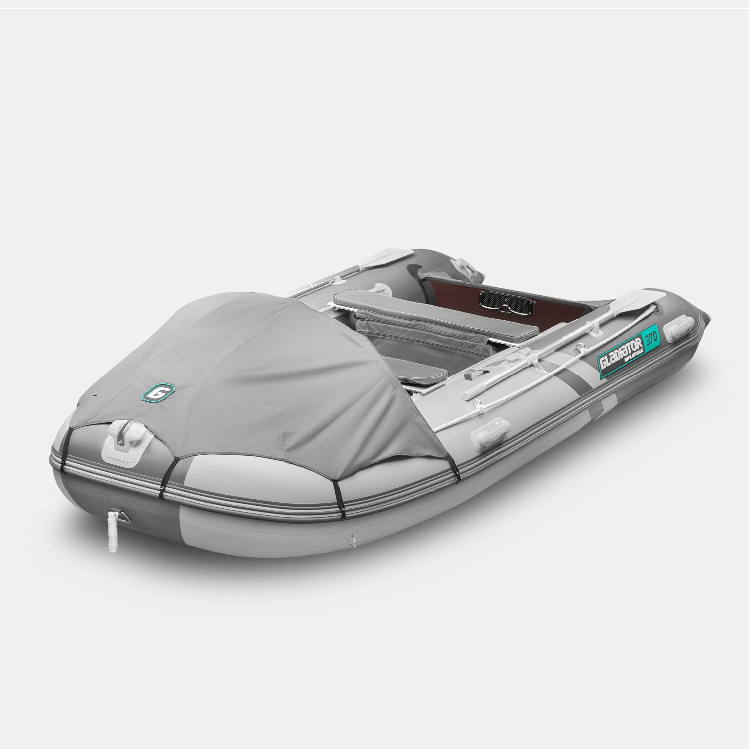 картинка Надувная лодка GLADIATOR C370AL светло-темносерый 