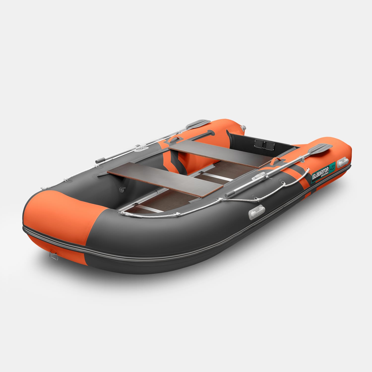 картинка Надувная лодка GLADIATOR B420 оранжево-темносерый 