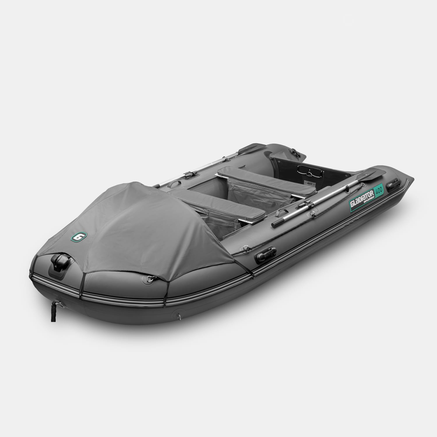 картинка Надувная лодка GLADIATOR C400AL темносерый 